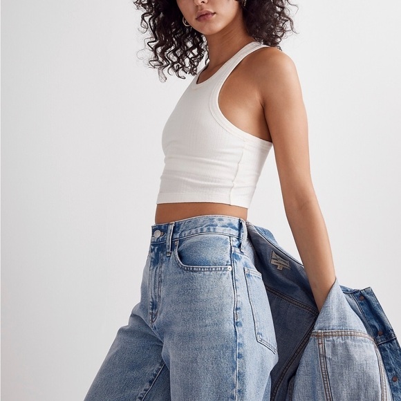 Madewell variegated rib crop tank lighthouse - Picture 2 of 4